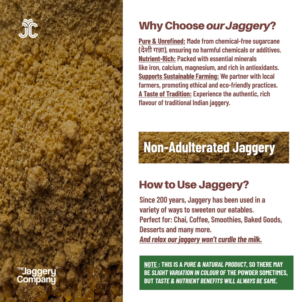 Jaggery Powder | Natural Sweetener for Tea, Cooking & Baking