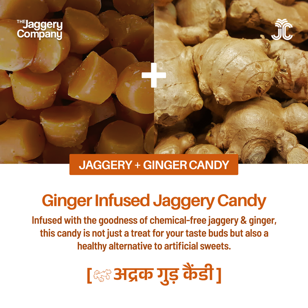 Jaggery + Ginger Candy, Traditional Sweet with Ginger Flavour- 200g