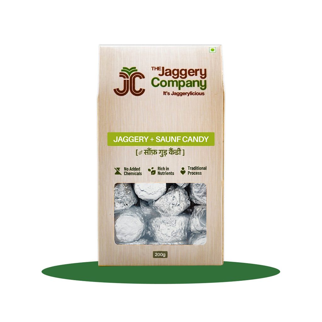 Jaggery + Saunf Candy, Traditional Sweet with Fennel Flavour -200g