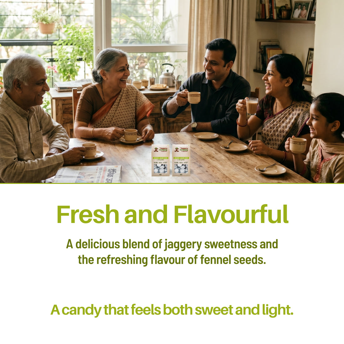 Jaggery + Saunf Candy, Traditional Sweet with Fennel Flavour -200g